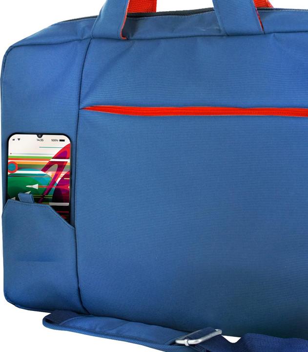 Actual product image Land NS-KLM180705-A notebook bag 39.6 cm (15.6') Courier bag Blue, Red, White (15.60", Universal)