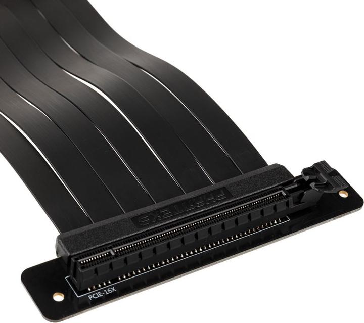 Actual product image Phanteks PCIe x16 riser ribbon cable, 90 degrees