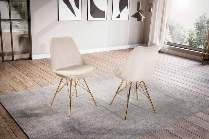 Image du produit FineBuy Chaise de salle à manger Lot de 2 Chaise de cuisine Cord Cara Tissu Chaise Scandinave