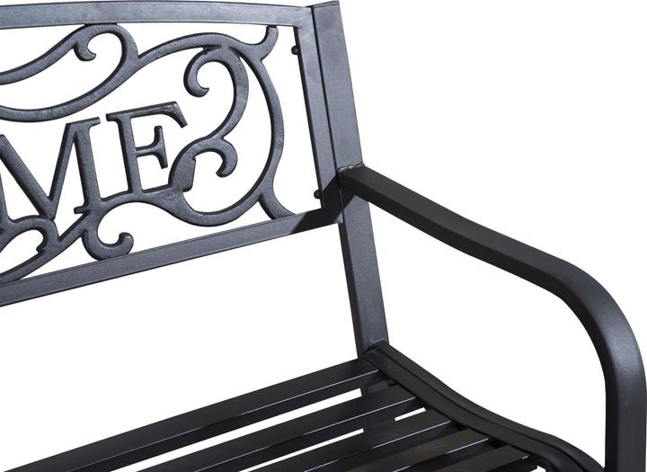 Actual product image Outsunny Gartenbank Eisen, pulverbeschichtet Schwarz