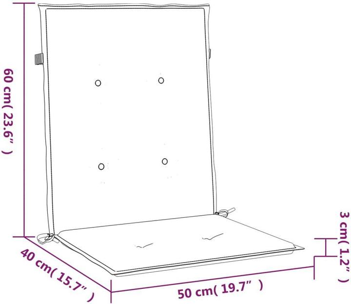Produktbild VidaXL Gartenstuhl-Kissen (100 x 50 x 3 cm)