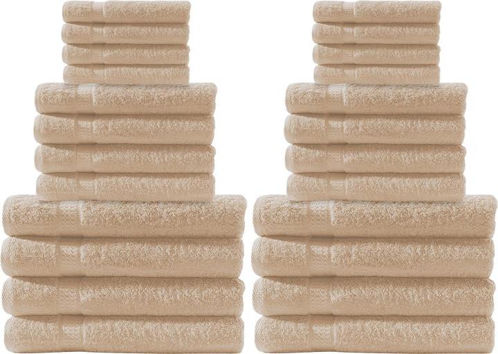 Casativo Set di asciugamani 24 pezzi, 8 asciugamani per gli ospiti, per le mani e per la doccia ciascuno (50 x 30 cm, 50 x 100 cm, 70 x 140 cm)