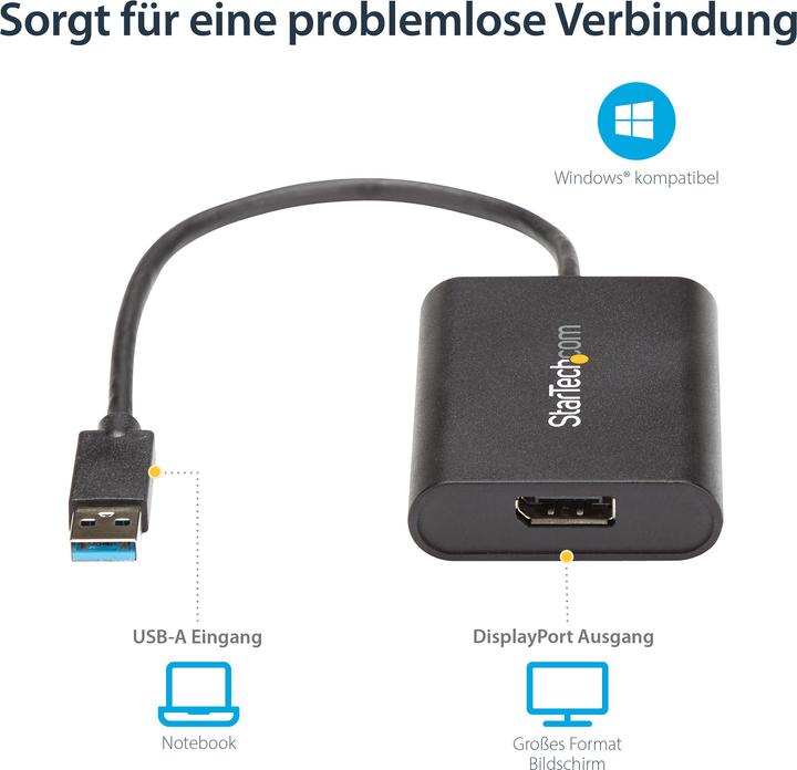 Produktbild StarTech USB 3.0 — DisplayPort (USB 3.0, 20 cm)
