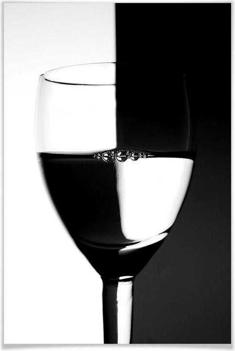 Produktbild Trenddeko Weinglas schwarz/weiss (40 x 60 cm)