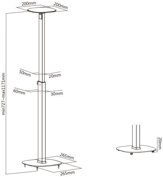 Actual product image myWall HS 23 WL (1 pair, Stand, Height-adjustable)
