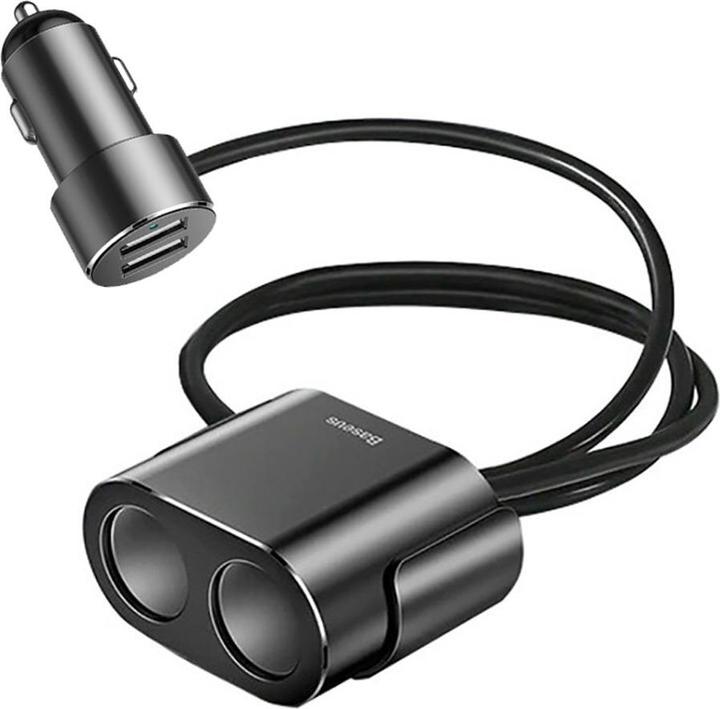 Actual product image Baseus High Efficiency One to Two Cigarette LighterBlack