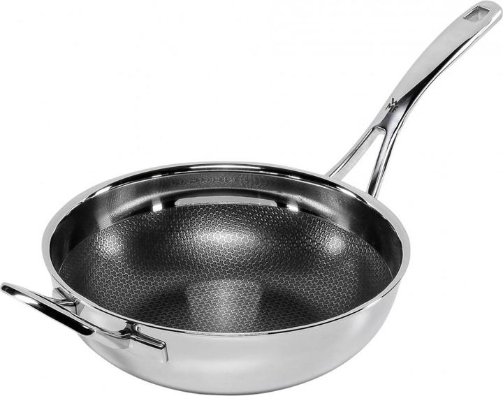 Produktbild WMF Wokpfanne Edelstahlpfanne 28cm Wabenboden Profi Resist Induktion beschichtet (28 cm, Bratpfanne, Edelstahl)