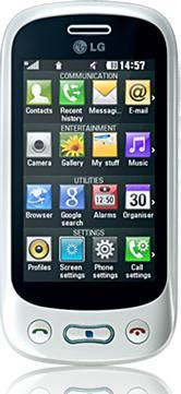 Produktbild LG GT350 Town - Glossy White/Aqua Blue (56 GB, 3", 2 Mpx)