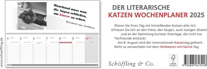 Image du produit L'agenda littéraire des chats pour la semaine 2025 (Allemand)