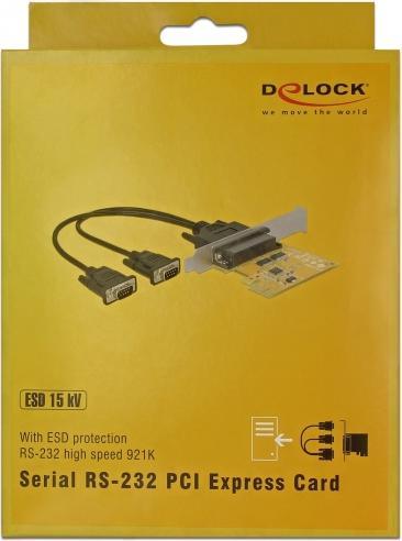 Produktbild Delock PCI Express Card > 2 x Serial RS-232 high speed 921K ESD protection