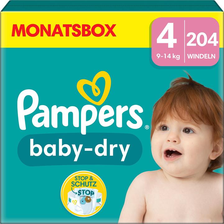 Pampers Baby-Dry (Size 4, Monthly box, 204 Piece)