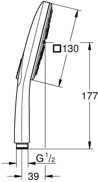 Actual product image Grohe Vitalio SmartActive Cube 130 (3 Beam types, 9.50 l/min)