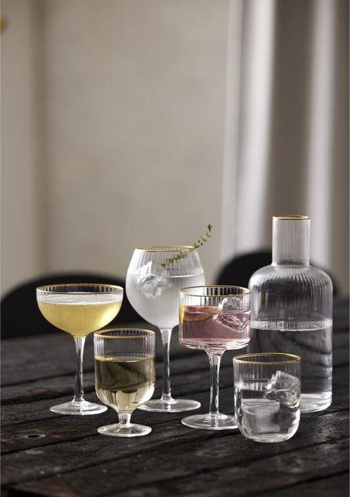 Actual product image Lyngby 30 cl - Glass - Clear/goulded edge (30 cl, 4 Glasses, Wine glasses set)