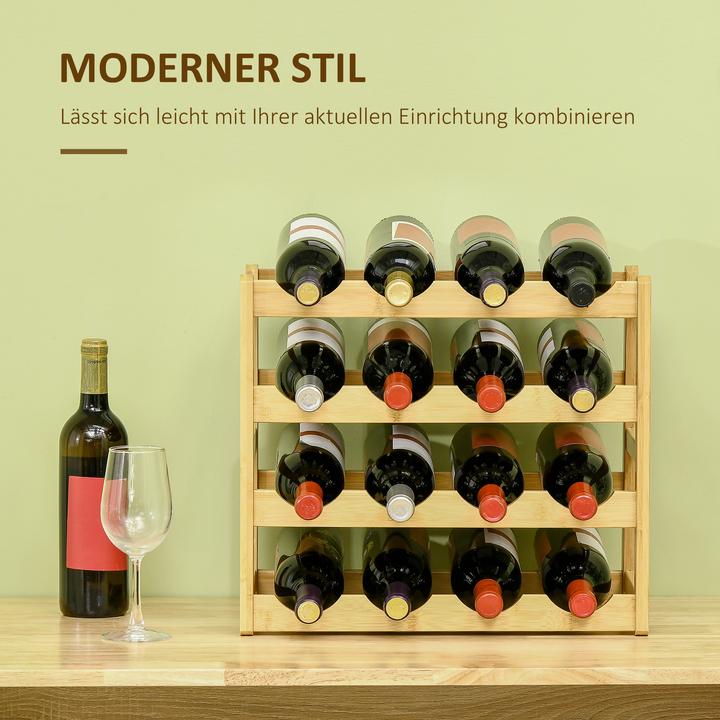 Produktbild Homcom Weinregal mit grossem Stauraum (43 x 23.5 x 38 cm)