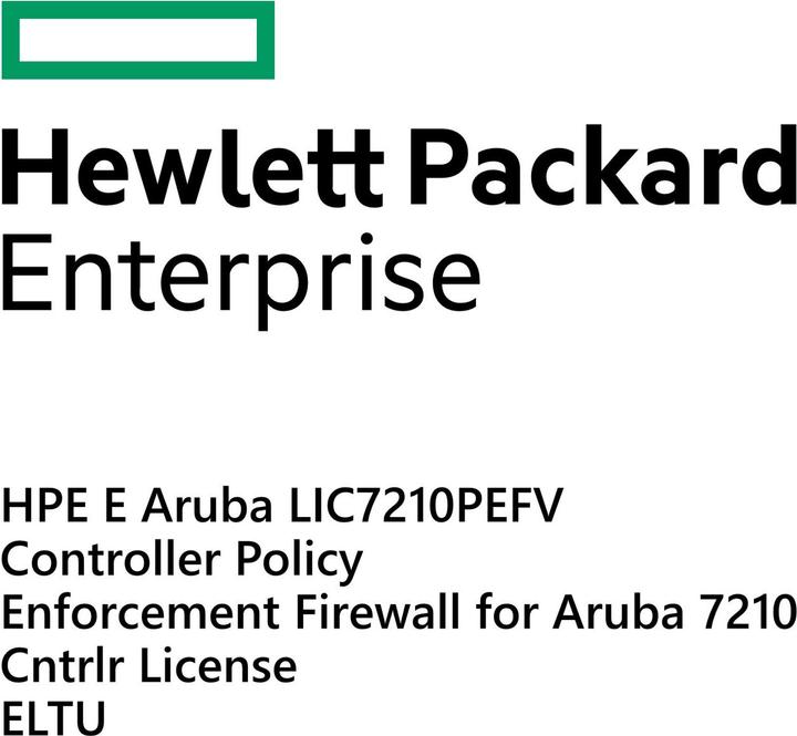 Produktbild HPE E Aruba LIC-7210-PEFV Controller Policy Enforcement Firewall for Aruba 7210 Cntrlr License E-LTU (1 Geräte)