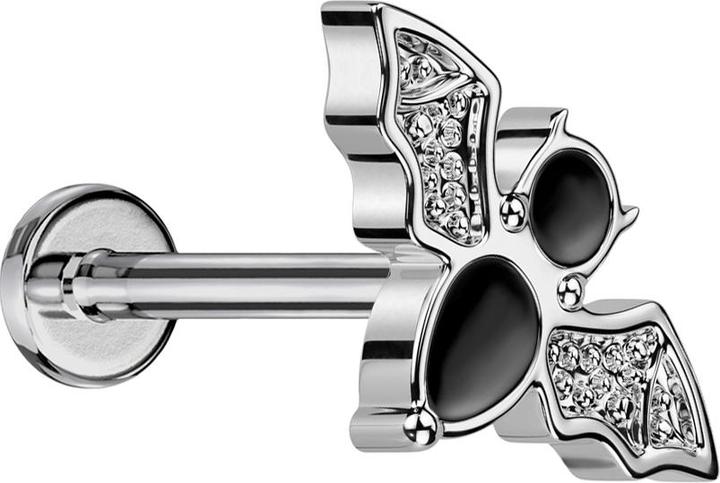 Produktbild Star Piercing Micro Threadless Labret silber Fledermaus silber (Titan G23, ohne Messing)