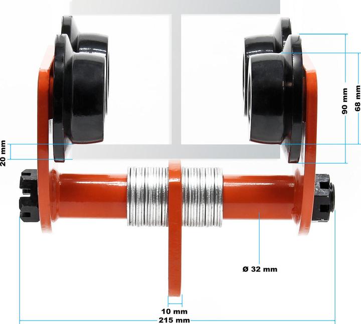 Produktbild XPOtool HD Laufkatze 1000kg 75-125mm justierbar Rollfahrwerk Handfahrwerk Kran