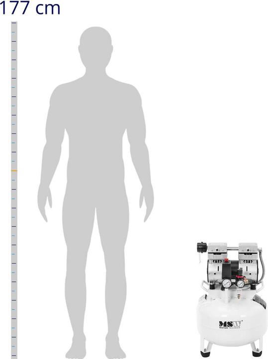 Produktbild MSW Kompressor ölfrei Druckluft-Kompressor Luftkompressor 30 L 750 W (7 Bar, 30 l)