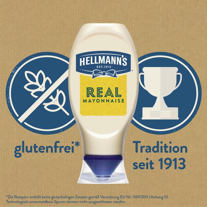 Actual product image Hellmann's Real Mayonnaise Squeezer Bottle, Free Range Eggs, Mayo for Burgers, Fries & Sandwiches (430 g)
