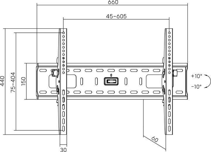 Produktbild InLine Wandhalterung, neigbar, 81-152cm (32-60 Zoll) (Wand, 60", 75 kg)