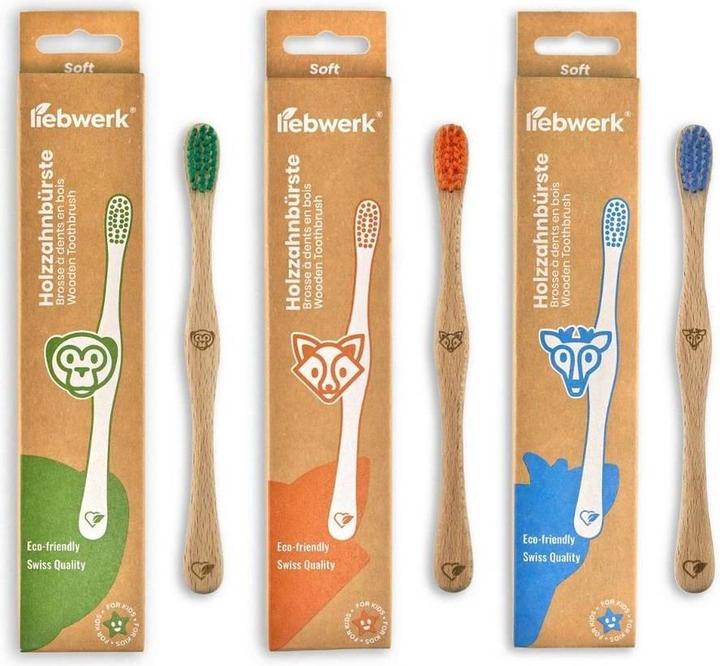 Produktbild Liebwerk Holzzahnbürste Kids Fox (Weich, 1 x)
