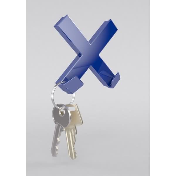 Produktbild Magni Mega Magnet CROSS XL (70 x 70 mm, inkl. 2 Haken zum Aufhängen von Gegenständen) blau (1 x)