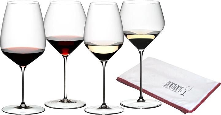 Actual product image Riedel Veloce wine tasting set + polishing cloth (82.90 cl, 4 Glasses, Wine glasses set)