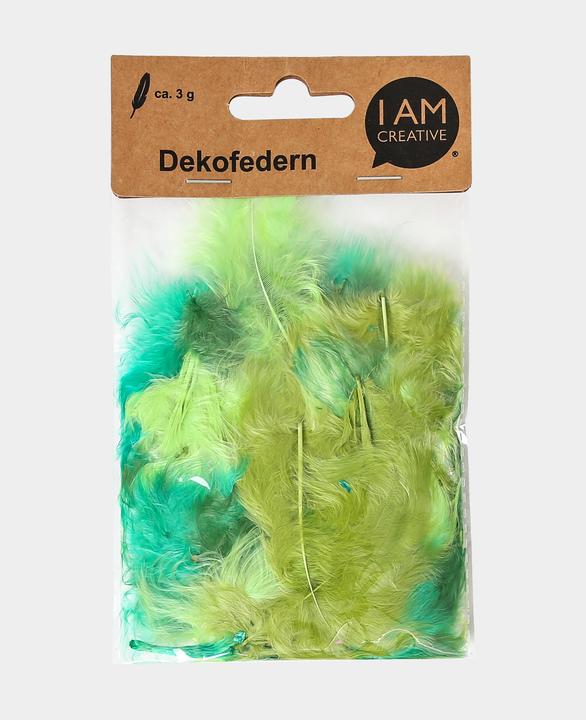 Produktbild I Am Creative Dekofedern, Federn für Dekorationen und zum Basteln, Grün-Mix, 5 - 8 cm, ca. 3 g
