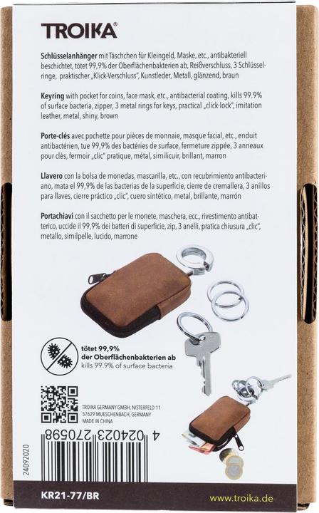 Immagine prodotto Troika Portachiavi Clean Click 55 x 20 x 125 mm, marrone