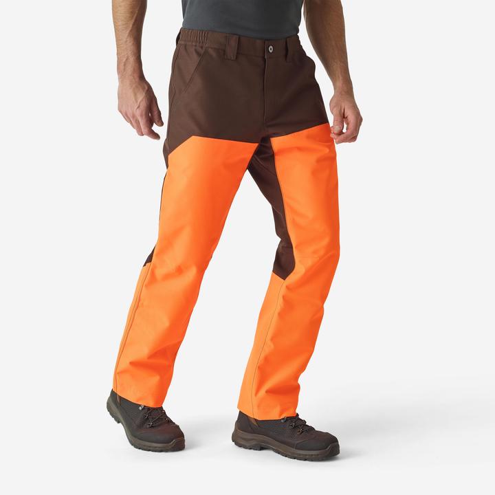 Image du produit Solognac Pantalon de pluie de chasse Renfort 500 orange/marron (XXL)