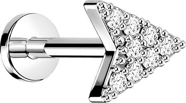 Immagine prodotto Star Piercing Micro Labret filo interno freccia d'argento con cristallo (Acciaio chirurgico 316L, Ottone)