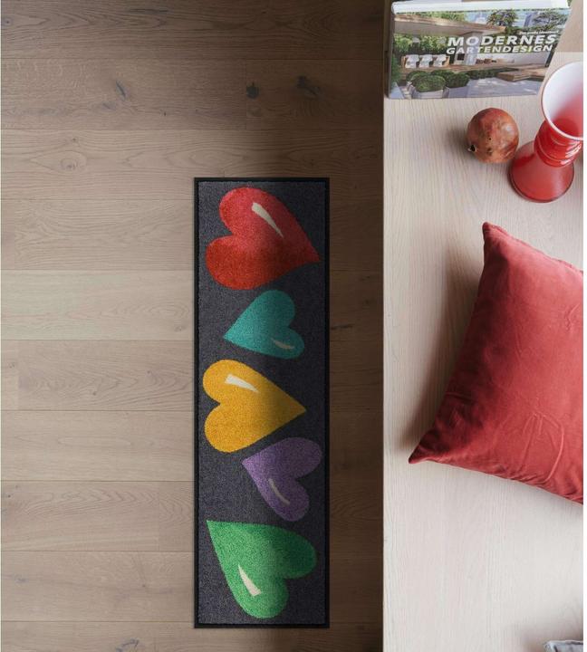Produktbild Salonloewe Fussmatte Big Hearts Colorful 30 cm x 100 cm (30 x 100 cm)