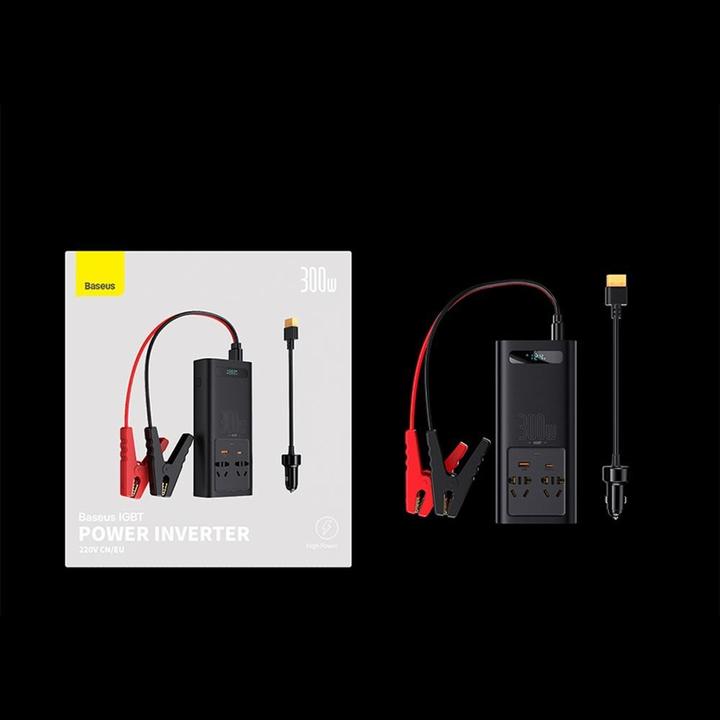 Actual product image Baseus IGBT Power Inverter 300W (220V CN/EU ) Black