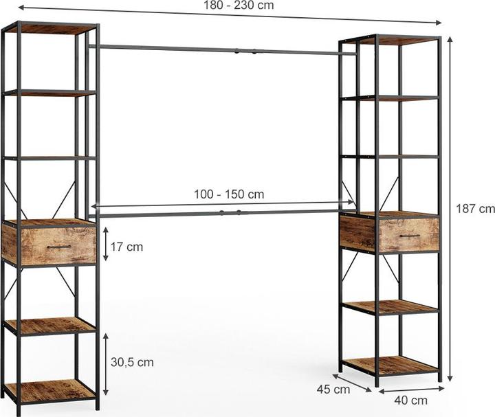 Immagine prodotto Vicco Fyrk (180 x 45 x 187 cm)