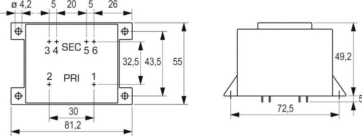 Produktbild Block Transformator PCB 25VA 2x12V