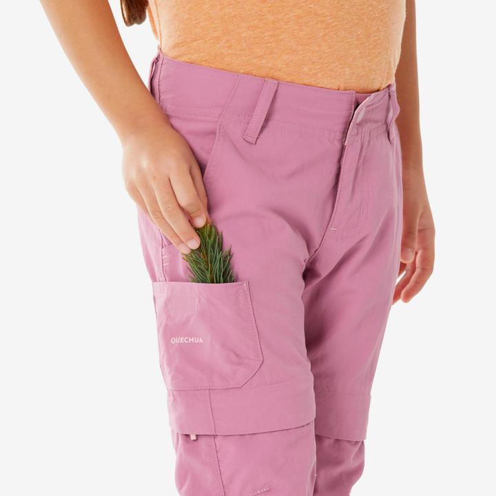 Immagine prodotto Quechua Zip-Off-Hose MH500 Kinder Gr. 92–116 Bergwandern rosa (98, 104)