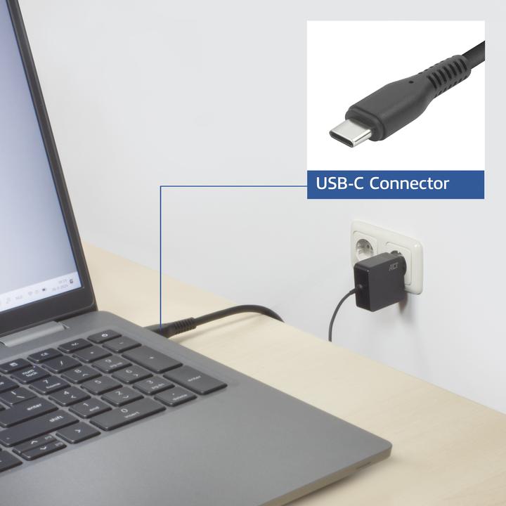 Produktbild USB-C laptop wall charger 65W with Power Delivery profiles, 2 meters (65 W)