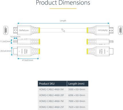 Image du produit StarTech Câble HDMI certifié (7 m, HDMI)