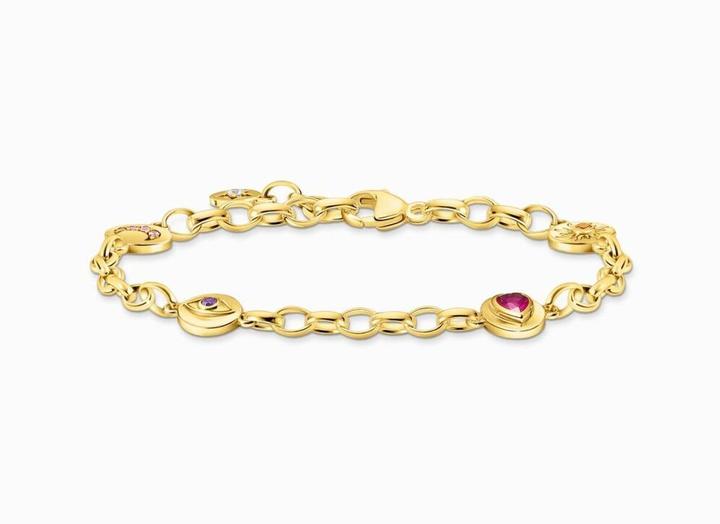 Produktbild Thomas Sabo Armband mit symbolischen Mond, Auge, Herz und Sonne vergoldet (19 cm, 925er Silber)