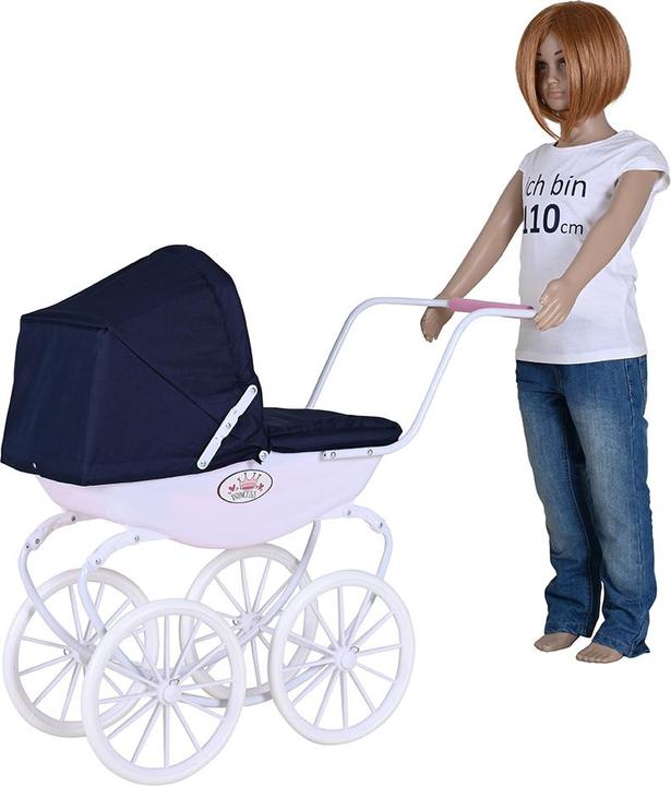 Image du produit Knorrtoys Poussette de poupée Classic pram bleu marine/rose/princesse