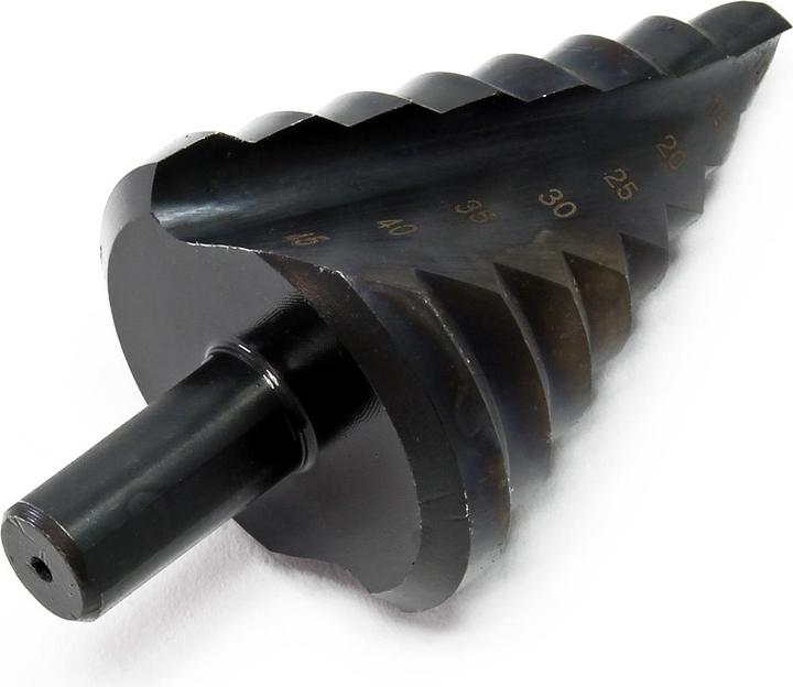 Immagine prodotto Wiltec Punta conica HSS Revêtement titane 10-45mm Fraise à étage Perçage Alésage Forage sur Acier (10-45 mm)