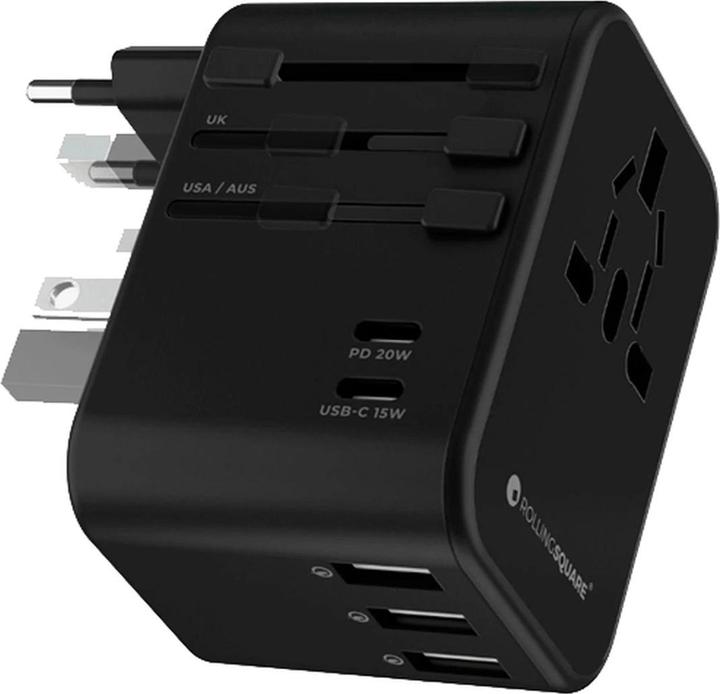 Immagine prodotto Rolling Square Rollingsquare World Travel 5-USB Caricabatterie rapido 35,5W Nero (35.50 W)