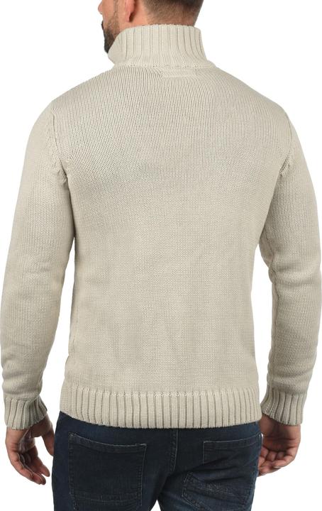 Image du produit Solid Petro Pull En Grosse Maille À Col Camionneur Pull-Over Pour Homme Avec Col Droit Avec Fermetur (XL)