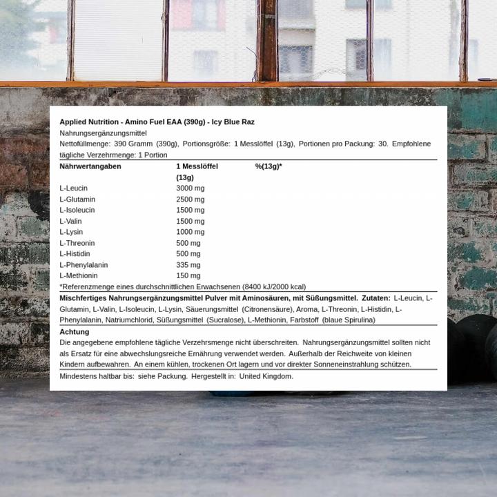 Immagine prodotto Applied Nutririon Amino Fuel EAA (Raz blu ghiaccio, 1 pz., 390 g)