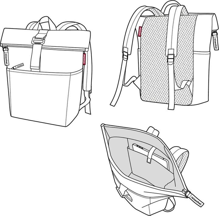 Actual product image reisenthel Leisure backpack Rolltop backpack Twist silver (22 l)