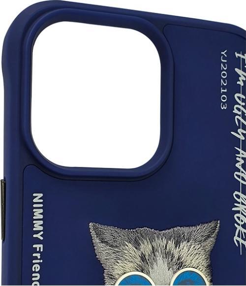 Produktbild Audi Nimmy case iPhone 15 Pro 6.1" blue Glasses Cool Cat (Apple iPhone 15 Pro)