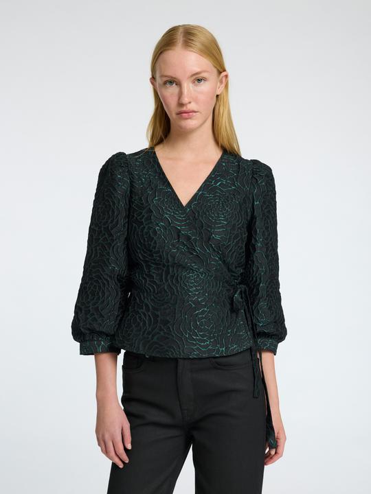 Actual product image Selected Femme Floral jacquard wrap blouse (34)