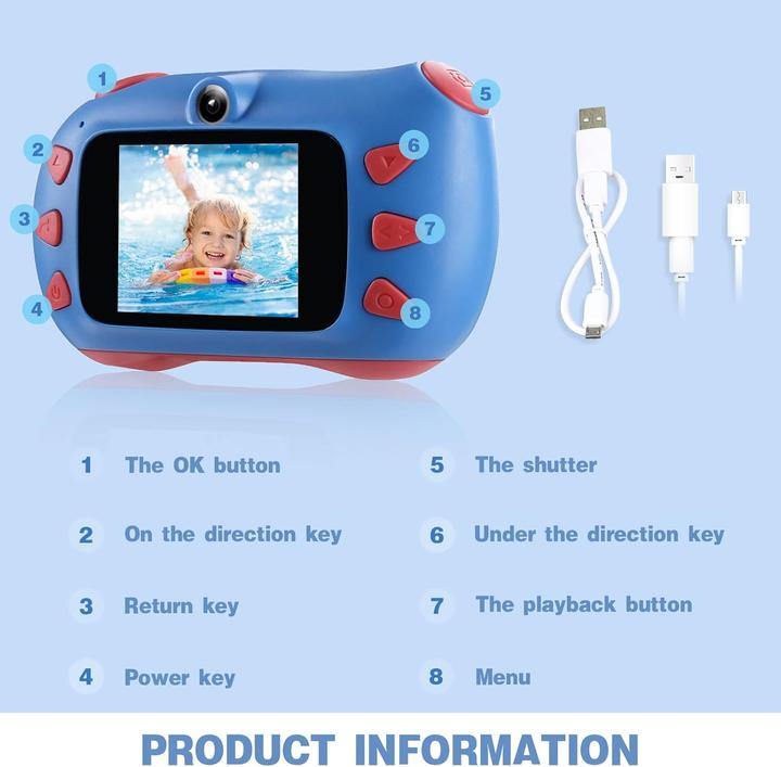 Immagine prodotto Supbro Kinder-Digitalkamera mit Selfie-Funktion (inkl. 32GB Karte)