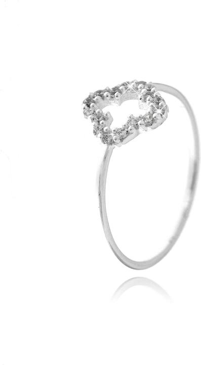 Actual product image Leyda Ring Zirconia Flower (50, 925 Silver)