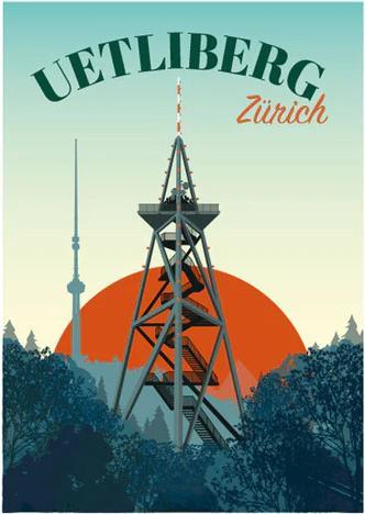 Produktbild S.wert Design Postkarte Zürich Uetliberg